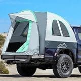 Pickup Truck Tent, Waterproof PU2000mm for Camping 5.5-6 Ft Bed,2-Person Sleeping with Double Layer Design Windows, Portable Bed Tent Expandable Triangle Sunshade Awning