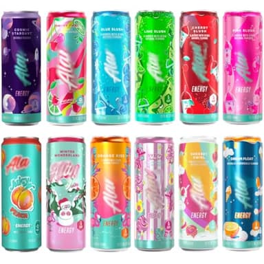 AIanni Energy Drinks Assorted Variety Pack, Sugar Free Low Calorie Energy Drinks, 200mg Caffeine, Biotin, B Vitamins, Zero Sugar, 10 Calories, 12 Fl Oz Cans, (Pack of 12)