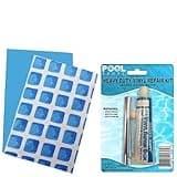 Ultra Frame Pool Liner Repair Kit | Durable Vinyl Glue with Option of Glue-Down or Peel-and-Stick Blue Pool Print Patches for Reliable Repairs Blue