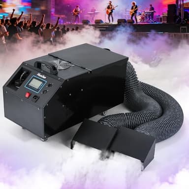 3000W Professional Low Lying Fog Machine with Upgraded Food-Safe PP Tank - Dual Nozzle, LCD Screen, DMX/Remote - Rustproof, Shockproof, Odorless Fog for Stage, Halloween, Events