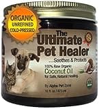 100% Organic Coconut Oil for Dogs & Cats - Skin and Coat - Use Topically on Dry Itchy Skin, Paws, Elbows and Cracked Nose - 16 fl oz - Cold Pressed, All Natural and Safe to Eat - Soothes and Protects