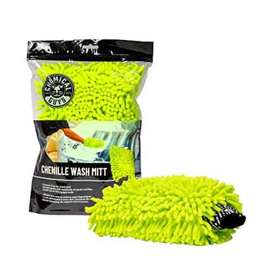 Chemical Guys Chenille Premium Scratch-Free Microfiber Wash Mitt for Car Washing - Lime Green, Ultra-Soft Car Wash Glove, Swirl-Free Finish, Safe for Trucks, SUVs, Motorcycles, and More