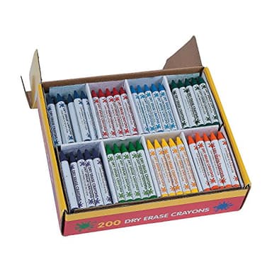 Fun Express Dry Erase Crayons Classpack 200 Pieces - Washable Whiteboard Crayons for Kids & Toddlers | Bulk Classroom Supplies for Teachers | School Supplies & Preschool Classroom Must Haves