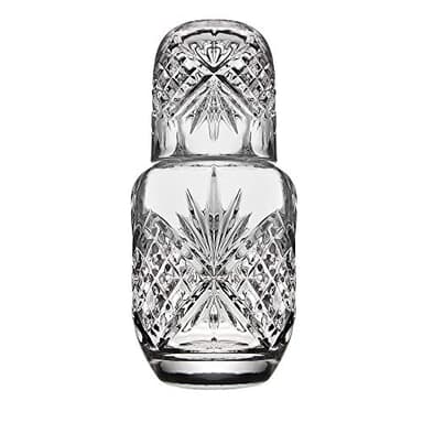 Godinger Bedside Night Carafe - Cup and Bottle to Keep Next To Your Bed for a Handy Midnight Drink, 16oz