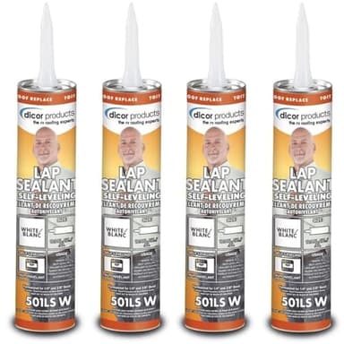 Dicor 501LSW-1, Lap Sealant Self-Leveling, White, 10.3 Ounce Tube (4)