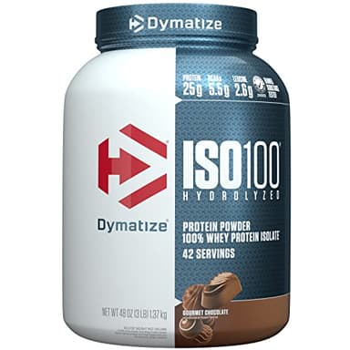 Dymatize ISO 100 Whey Protein Powder Isolate, Gourmet Chocolate, 3 lbs