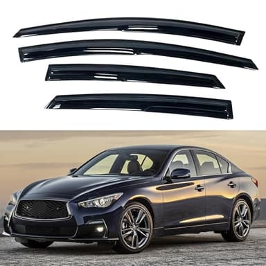 IG Window Visors Fit for 2014-2022 Infiniti Q50, Out-Channel Rain Guards Vent Wind Deflectors 4PC, Car Accessories for 14-22 Infiniti Q50