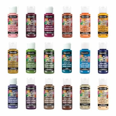 DecoArt Crafter’s Acrylic Fall Colors Paint Set, 18 (2 fl oz/59 ml) Assorted Matte Finish Colors, DIY Arts And Crafts Acrylic Paint, 36 Fl Oz(Pack of 1)
