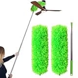 Ceiling Fan Cleaner Duster, Bafezoze Extendable Long Duster for High Ceilings, Telescoping Tall Duster with Extension Pole Green