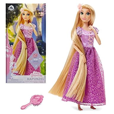 Disney Store Girl's Disney Princess Classic Doll (Rapunzel from Tangled), 11 Inches, Includes Brush with Molded Details, Fully Posable Toy in Classic Outfit - Disney Princess Toys