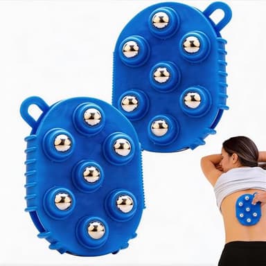 VOSCHOIX Roller Ball Glove Massager, Lymphatic Massage Tool Gua Sha Fascia Muscle Release for Face, Neck, Back, Abdomen, Legs & Full Body, Medium