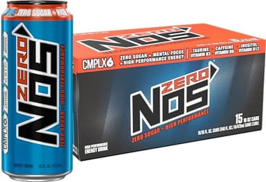 NOS Zero Sugar: High Performance Energy Drink. 16 Fl oz