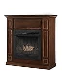 Comfort Glow Dual Fuel Ventless Gas Fireplace with Mantle The Avalon, Adjustable Thermostat, Natural Gas or Liquid Propane, 26,000 BTU, Heats 950 sq ft - Walnut Finish Gas Fireplace