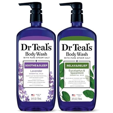 Dr Teal's Body Wash with Pure Epsom Salt, Lavender & Eucalyptus, 24 fl oz (Pack of 2)