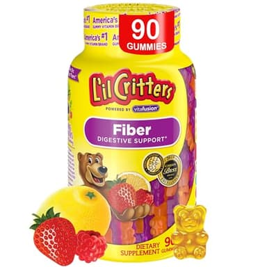 L’il Critters Fiber Daily Gummy Supplement for Kids, for Digestive Support, Berry and Lemon Flavors, 90 Gummies