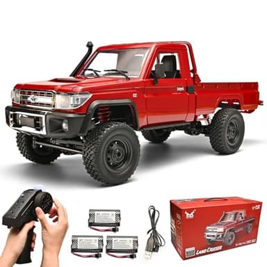 RZAPE RC Rock Crawler 1/12 RC Crawler Off Road RC Truck 4x4 with 2.4GHz Remote Control 280 Brushed Motor All Terrain Rremote Control Truck RTR Proportional Throttle Steering MN-82（Red）
