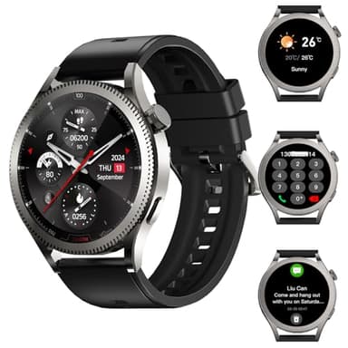 Ooyi Smartwatch That Can Call-Sports Modes Pressure Monitor Steps Counter Fitness Track Sleep Monitor Compatible,BT Calls,1.42" HD,48mm, IP67 with Android & iPhone for Men Women