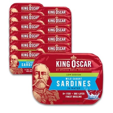 King Oscar Wild Caught Brisling Sardines In Pure Spring Water, 3.75 Ounce (Pack of 12) ( Packaging May Vary )