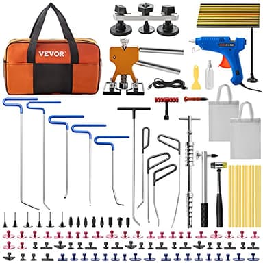 VEVOR Dent Puller Kit, 89 PCS Paintless Dent Repair Kit with Remover Tools, Golden Lifter & Glue Tabs for Car Dents, Door Ding Repair