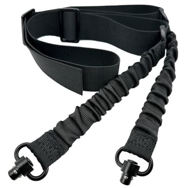 DDOUT QD Sling, Two Point Rifle Sling with qd swivels, Gun Sling Length Adjustable with Elastic Bungee for Hunting and Outdoor, Black