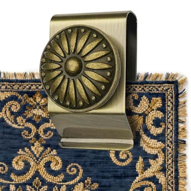 Tapestry Wall Hanging Clamps 4PCS 1.2x2.0 Textile Art Decoration Hangers Metal Clips for Hanging Rugs Carpet Display (Antique)