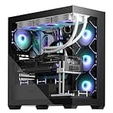 darkFlash ATX Mid-Tower PC Case, Pre-Install 4 PWM ARGB Fans Computer Case, Full View Dual Tempered Glass Gaming PC Case, Type C Port, Supports up to 360mm Water Cooling Radiator, Black(DS900)