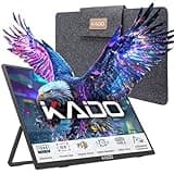 Kado Portable Monitor 15.6'' FHD 1080p, USB-C HDMI Gaming Monitor Ultra-Slim IPS Display Built-in Speakers, External Monitor 180° Kickstand Wall/Arm Mount for Laptop PC Phone Mac Xbox PS4/PS5 Switch