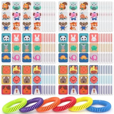 BuggyBands 360 Pack Mosquito Stickers for Kids, with 6 Pack Mosquito Bracelets, Bug Stickers Natural DEET - Free, Plant Ingredients, Mosquito Patches for Outdoor Camping