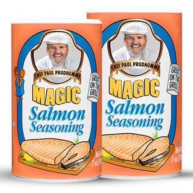 Chef Paul Magic Seasonings Blends Salmon Magic | Salmon Seasoning with Herbs & Spices | Seafood Seasoning for Cooking | Kosher & Halal Certified | 7 oz (Pack of 2)