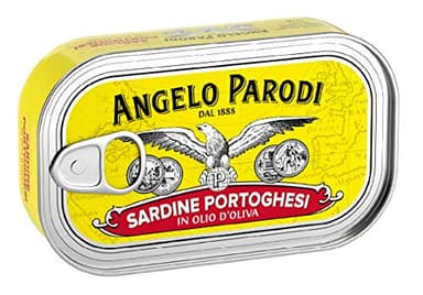 Angelo Parodi Portuguese Sardines in Pure Olive Oil | 10 Pack | Imported From Italy | Wild Caught and Hand Selected | Premium All Natural | Gourmet Fish in 4.23 oz Can (120 Gram)