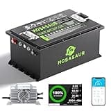 Mosasaur 48V 105Ah Golf Cart Lithium Battery, Built-in Smart 200A BMS with Touch Monitor and 20-Amp Charger, APP Supported, MAX 10.24 kW, 4000+ Cycles Charging, Designed for Golf Cart