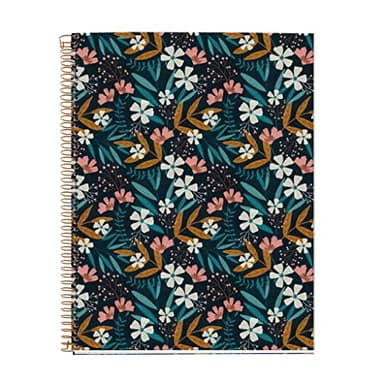 Miquelrius Wild Flowers 4-subject Lined Cardboard Notebook 8.5 x 11 240pgs
