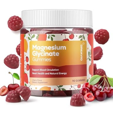 DREAVIO 90 Count Magnesium Glycinate Gummies 400mg w/Ashwagandha Supplement - Sugar Free Zinc Magnesium Glycinate Supplement Ashwagandha Gummies for Adults