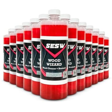 Southeast Softwash Wood Wizard | Heavy Duty Wood Floor Cleaner & Stain Remover | No-Bleach Wooden Floor Cleaner for Decks, Fences, & Docks | Odorless Concentrated Solution (1 Quart Bottle, 12 Pack)