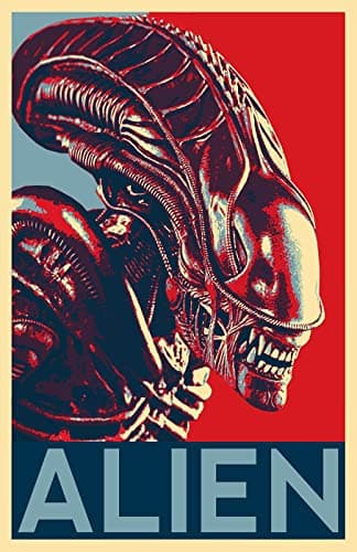 Alien Xenomorph Pop Art Illustration #5 - Horror Monster Movie Home Decor in Poster Print (11x17 inches)