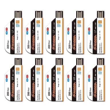 Frigga 10 Pack Temperature Data Logger Disposable Temperature Recorder 28800 Points USB Temperature Loggers Single Use High Accuracy 200 Days Cold Chain Transportation with PDF CSV Report, U1