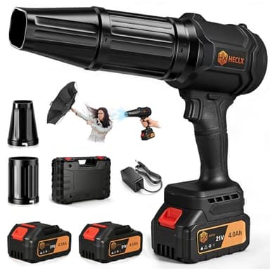 Leaf Blower Cordless, Snow Blower Cordless with Battery and Charger, Car Dryer Air Blower, Handheld Leafs Blower Dryer Air Blowers for Patio Cleaning, Black