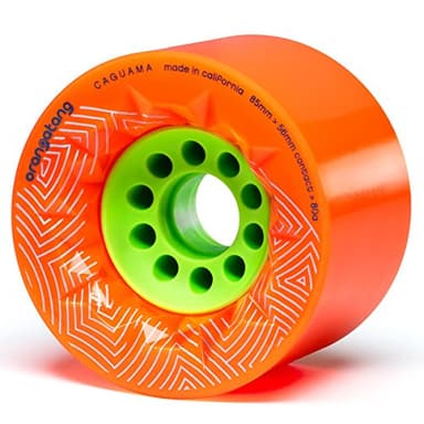 Orangatang Caguama 85 mm Longboard Wheels for Cruising, DIY Electric Skateboards, Eboards (Orange, Set of 4)