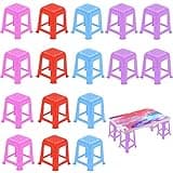 16 Pieces Paint Stand Canvas Stands Canvas Feet Risers Mini NonSkip Fluid Canvas Support Stands Solid Color Plastic Paint Pouring Tools Supplies