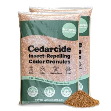 Cedarcide Lawn, Home & Garden Cedar Granules | Repels Fleas, Ticks, Ants & Mosquitoes | Smells Great, Easy to Use | Family & Pet Safe | 2 Bags (16 Lbs)