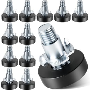 MROCO Furniture Leveling Feet with T-Nuts, 12 PCS 1/4"-20 UNC Thread Adjustable Levelers, Leg Levelers Table Feet Screw on for Deak, Chairs, Stool Legs, Cabinet