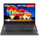 Lenovo V15 Business Laptop Computer, 15.6" FHD Display, Intel Dual-Core CPU, 16GB DDR4 RAM, 256GB PCIe SSD, WiFi 6, Bluetooth 5.2, RJ-45, Type-C, HDMI, Numeric Keypad, Black, Windows 11 Pro, Tichang