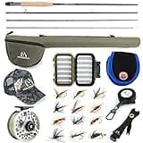 M MAXIMUMCATCH Maxcatch Extreme Fly Fishing Combo Kit 3/5/6/8 Weight, Starter Fly Rod and Reel Outfit, with a Protective Travel Case (5wt 9‘0“ 4pc Rod,5/6 Reel)