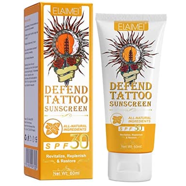 Tattoo Sunscreen -Tattoo care cream, SPF 30+ for Tattoo Sun Protection Hydrates New Tattoos -Natural Ingredients-100% Vegan Tattoo Cream