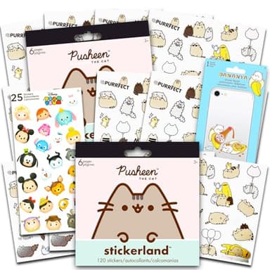 Pusheen Cat Sticker Party Favors Set - Bundle with 240 Pusheen Stickers for Laptops Water Bottles Journal | Pusheen The Cat Party Supplies Office Supplies School Supplies