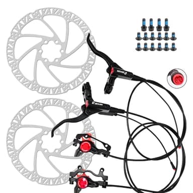 PeakRider Zoom eBike Hydraulic Brake Upgrade Kit – 2/3 PIN Male Waterproof Power-Off Sensor Connector, Pre-Bled Brake Levers & Calipers with 160mm Rotors
