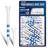 Omszte 100 Pack Golf Tees, Wooden Golf Tees Size 3-1/4 Inch 85 Pack, 1-1/2 Inch 15 Pack, Golf Tees with Less Friction and Longer Distance