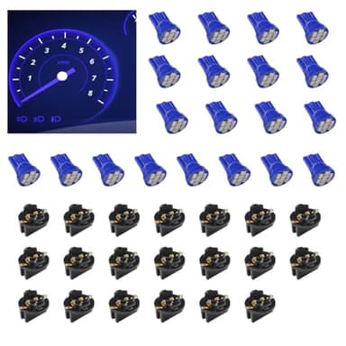 GAOLAOSY 20PCS T10 194 168 LED Dashboard Light Bulbs, 12V 8-SMD Chipset with Twist Lock Socket, Super Bright Automotive Light Bulb Replacement for Instrument Panel & Gauge Cluster (Blue)
