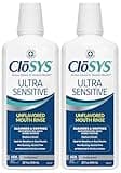 CloSYS Ultra Sensitive Mouthwash, Unflavored Alcohol Free, Dye Free, pH Balanced, Helps Soothe Entire Mouth – 32 Oz (Pack of 2)