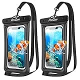 ProCase [Floatable] 2 Pack Floating Waterproof Phone Pouch Up to 7", IPX8 Underwater Phone Case Dry Bag for iPhone 16 15 14 13 12 11 Pro Max Xs Max XR X 8 7 Plus SE/Galaxy S24 S23 S22 -Black